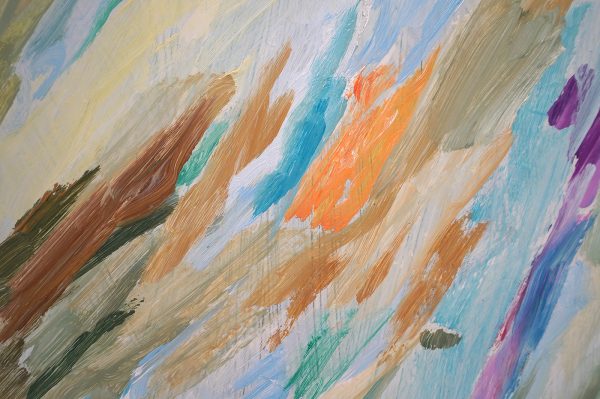 Else Alfelt - Regenboog variatie I, IJsland - Olieverf op paneel, 1948 (detail)