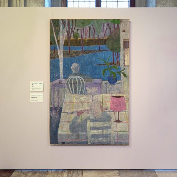 Daniel Cabrillos Jacobsen - Into the Future - 190x120cm, Olieverf, gesso en oliepastels o pdiverse soorten jute