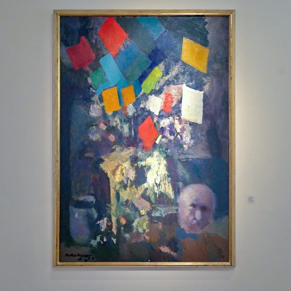 Kees Verwey - Zelfportret met bloemstilleven - Olieverf op doek, 1976