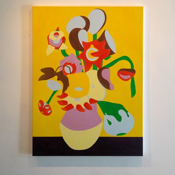 Wouter van Riessen - Vijftien zonnebloemen in een vaas XXI - Olieverf op linnen