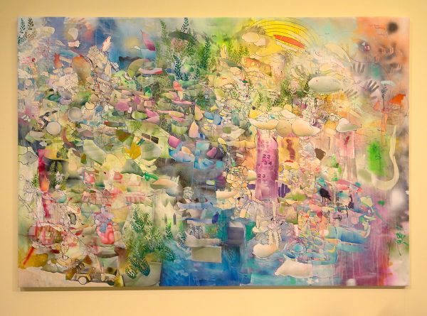 Frederique Jonker - 40 Days, 40 Nights - 200x289cm. Spuitverf, acrylverf en marker op doek