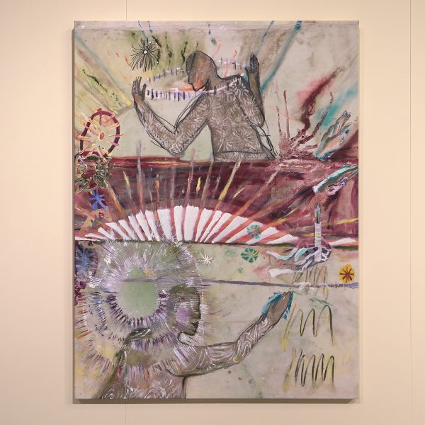 Shani Leseman - Light, Matter - 160x120cm, Ecoline, olieverf, acrylverf, aarde en houtskool op doek