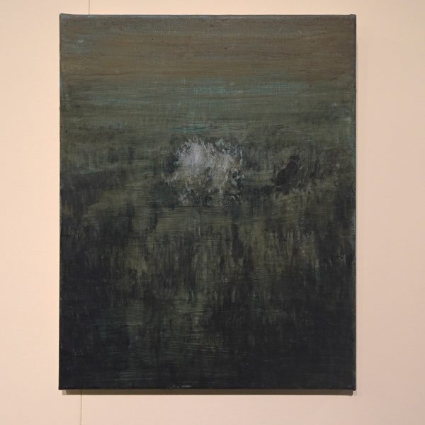 Thijs Segers - Hond, gewoel, weiland - 50x40cm, Tempera op linnen