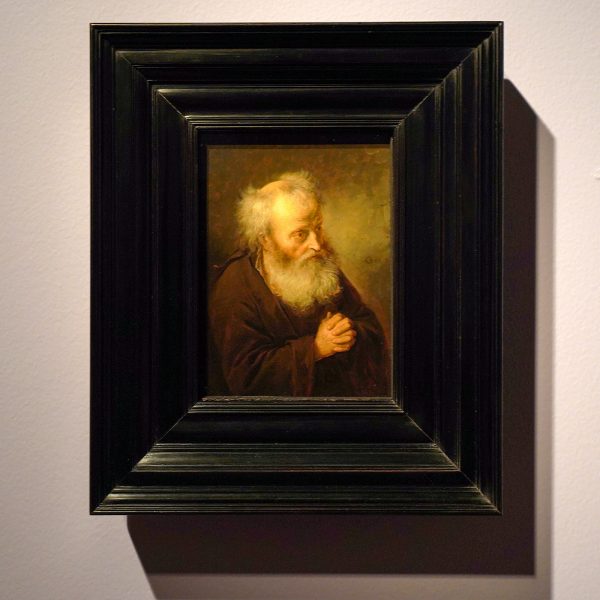 Gerard Dou - Oude man in gebed - Olieverf op paneel, circa 1665-1670