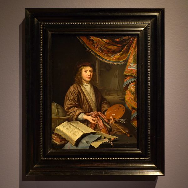 Michiel van Musscher - Portret van de kunstenaar in zijn atelier - Olieverf op paneel, 1637