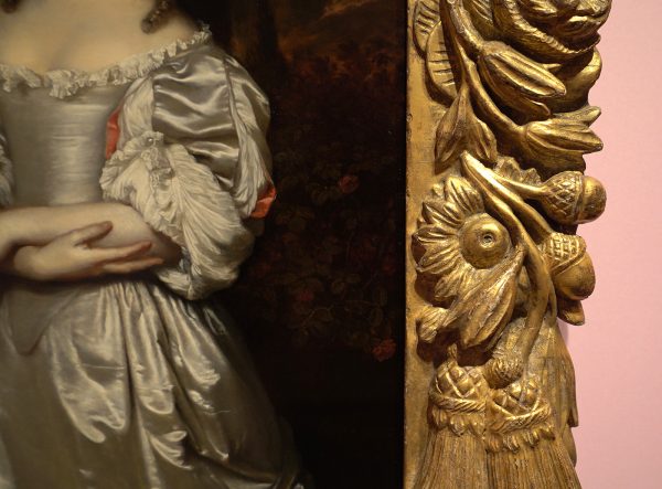 Willem van Mieris - Portret van een elegante vrouw - Olieverf op paneel, 1708 (detail)