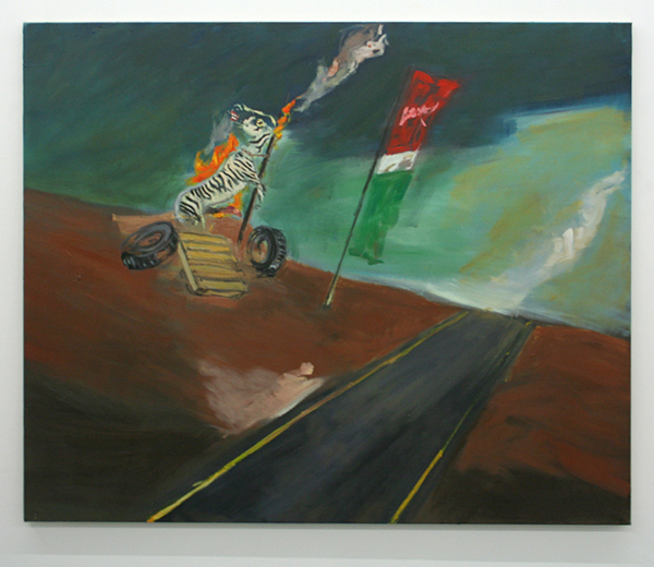 Aaron van Erp - Brandende Geile Zebra - 140x170cm Olieverf op doek