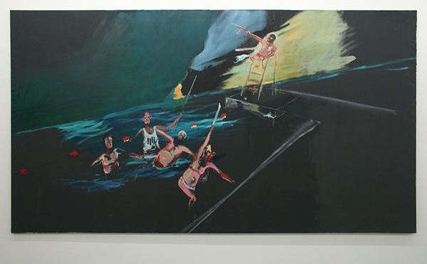 Aaron van Erp - De Moord op Pompejus door Aanhangers van de Afgezette President Morsi - 220x400cm Olieverf op doek