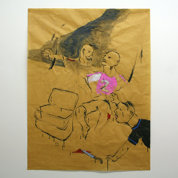 Aaron van Erp - Tekening zonder titel - 120x90cm gemengde techniek op papier