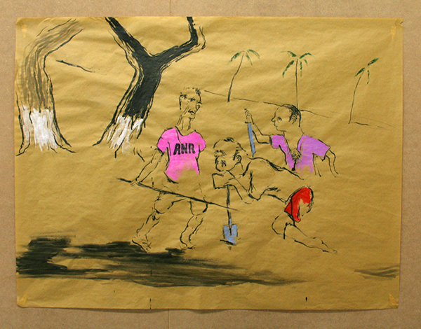 Aaron van Erp - Tekening zonder titel - 90x120cm gemengde techniek op papier