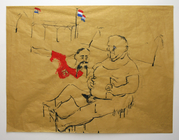 Aaron van Erp - Tekening zonder titel - 90x120cm gemengde techniek op papier