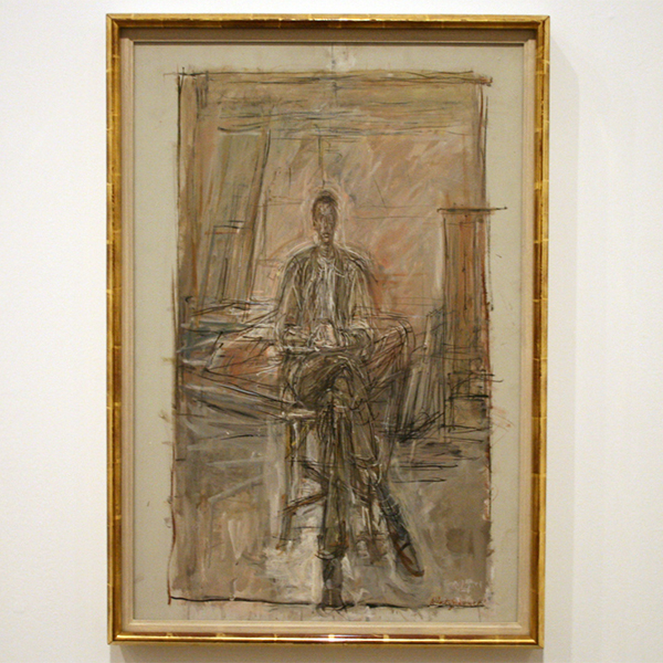 Alberto Giacometti - Seated Man - Olieverf op canvas Alberto Giacometti - Seated Man - Olieverf op canvas