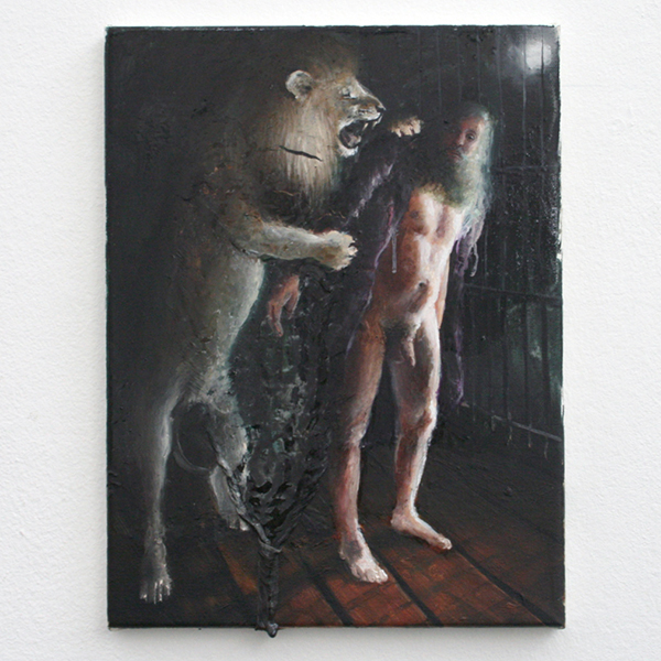 Andrea Lehmann - Samson - 40x30cm Olieverf en lak op doek