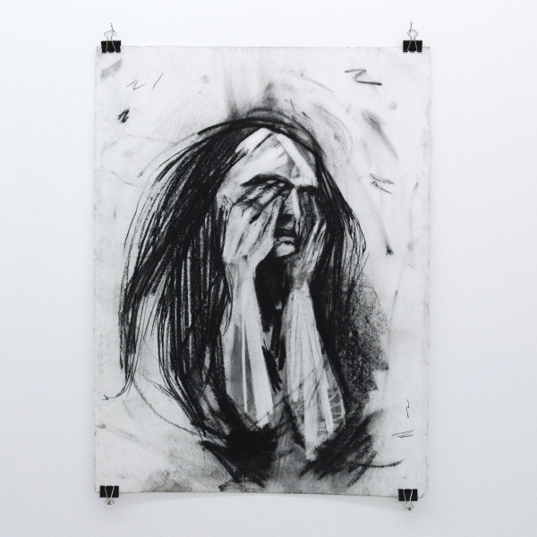 Anna Navasardian - Self - 76x57cm Houtskool op papier