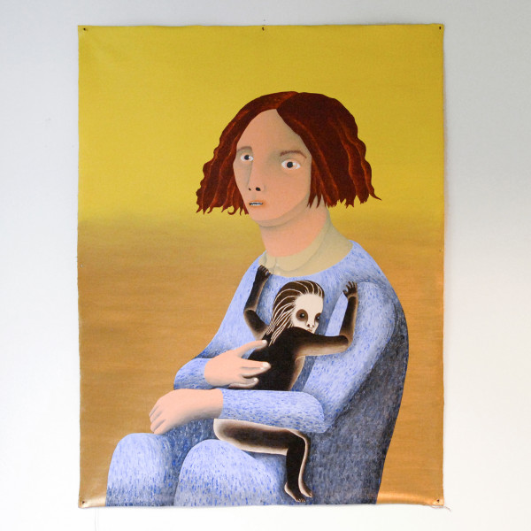 Anne Forest - Dot & Urte - 101x77cm Acrylverf op ongespannen canvas