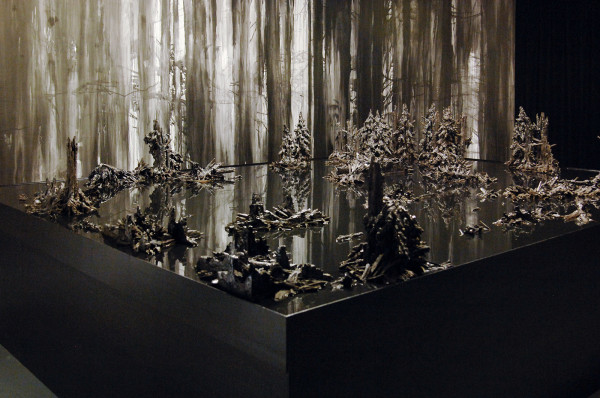 Anne Wenzel - Silent Landscape - Keramiek, water, hout en verf 2006