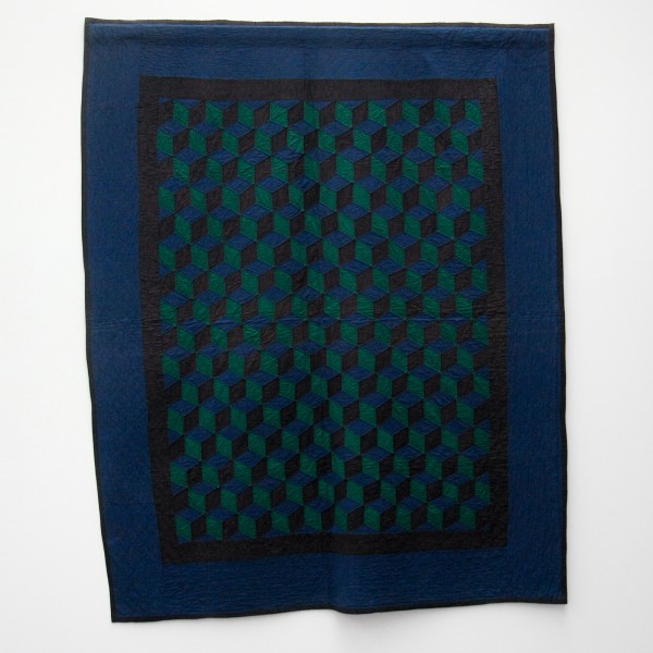 Anoniem - Tumbling Blocks - Wol en katoen, 1930