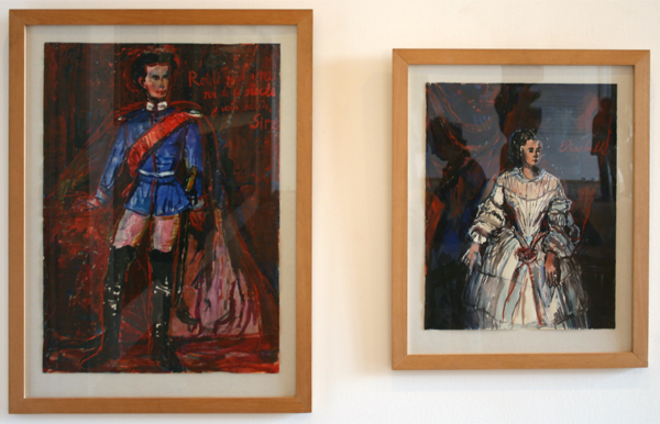 Anselm Kiefer - Ludwig II von Bayren & Elisabeth von Osterreich - Goache en aquarel op papier Anselm Kiefer - Ludwig II von Bayren & Elisabeth von Osterreich - Goache en aquarel op papier