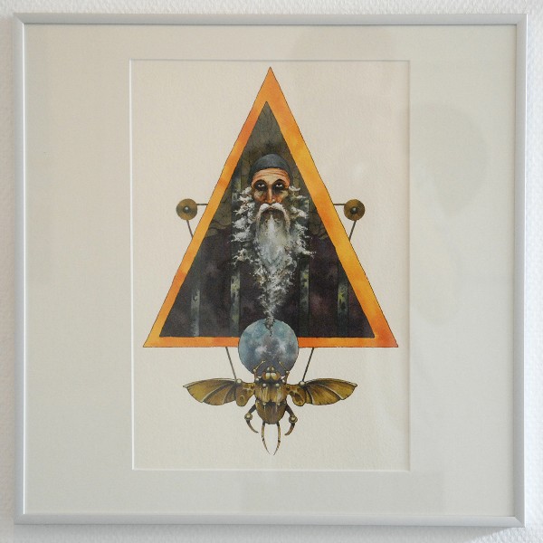 Arik Roper - John Dee - 10x14inch Aquarel, inkt en gouache op papier