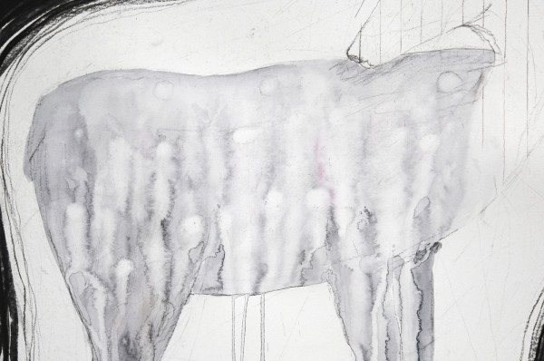 Arno Kramer - Longing I - Aquarel, houtskool en potlood op papier (detail)