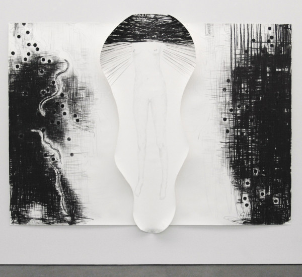 Arno Kramer - Longing II - Aquarel, houtskool, potlood en collage op papier