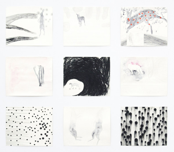 Arno Kramer - Zonder Titel - 36maal Aquarel, houtskool, potlood en collage op papier