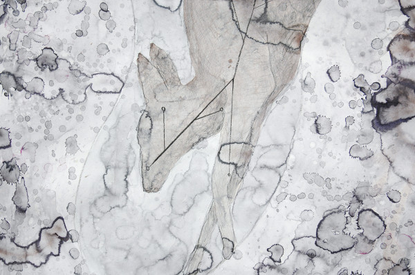 Arno Kramer - Zonder Titel - Aquarel, houtskool en potlood op papier (detail)