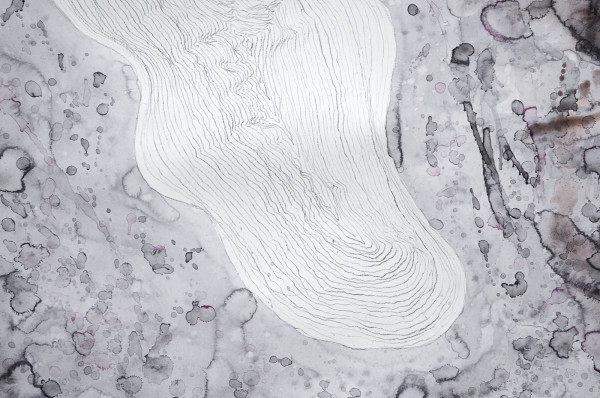 Arno Kramer - Zonder Titel - Aquarel, houtskool en potlood op papier (detail)