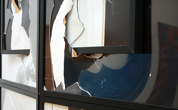 Brendan Fowler - Spring 2011 - Fotokopien, karton in zwarte lijsten achter plexiglas (detail)