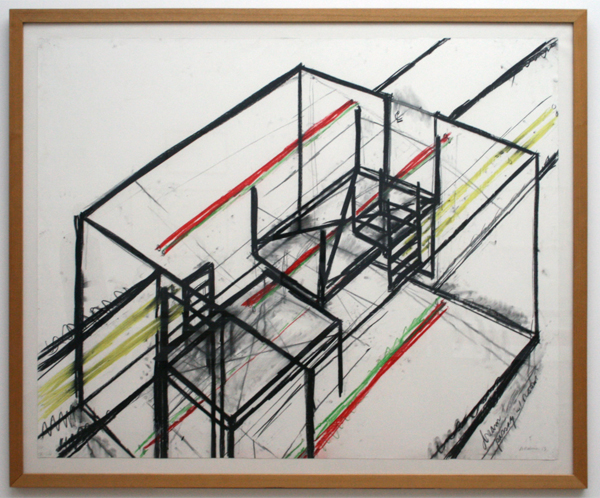 Bruce Nauman - Dream Passage Room - Gekleurd krijt en potlood op papier Bruce Nauman - Dream Passage Room - Gekleurd krijt en potlood op papier