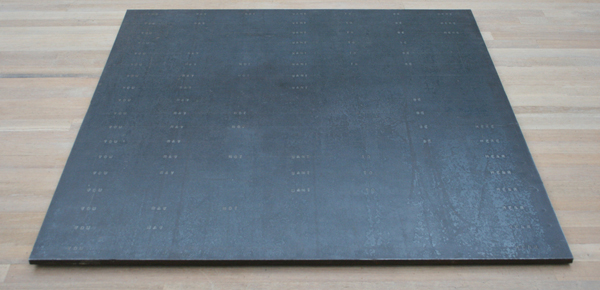 Bruce Nauman - First Poem Piece - Staalplaat Bruce Nauman - First Poem Piece - Staalplaat