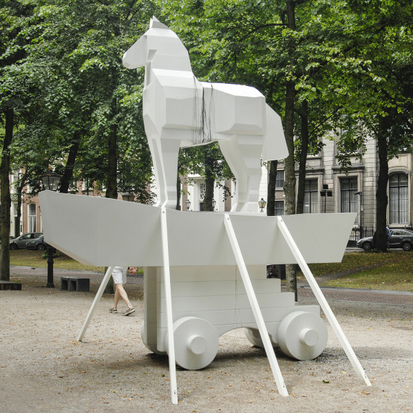 Bruno Peinado - Sans titre, une figure embarquee (Zonder titel, een ingesloten figuur) - Mixed media