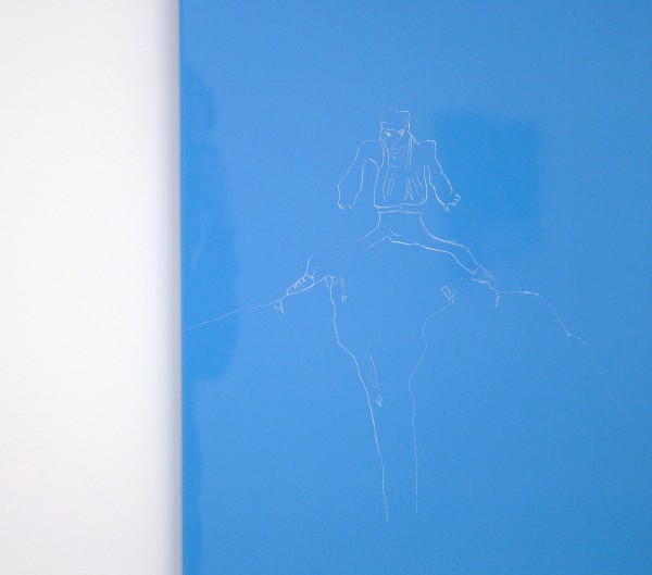 Catherine Biocca - 100 Better ways to die no 5 - 125x94x3cm Autolak op aluminium paneel (detail)