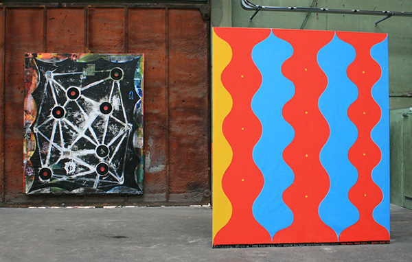 Chris Martin - Ain't It Funky - Gemengde techniek op doek & Here Comes The Sun - Olieverf op doek