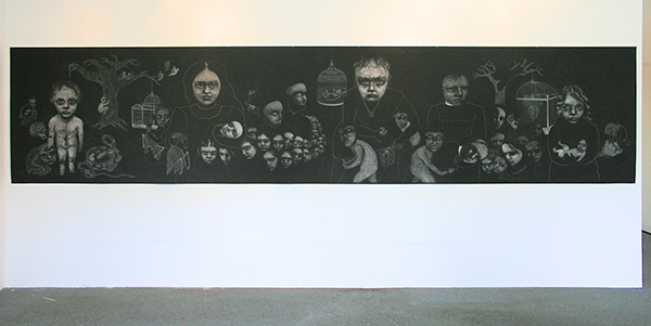 Christina Calbari - Landscape - 120x550cm Pastel en potlood op canvas