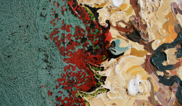 Cornelia Schleime - Dummes Schaf - 200x180cm Acrylverf op doek (detail) Cornelia Schleime - Dummes Schaf - 200x180cm Acrylverf op doek (detail)