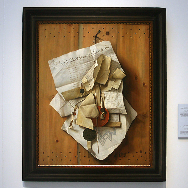 Cornelis Brise - Trompe-l'oeil met Brievenbord - Olieverf op doek, 1660