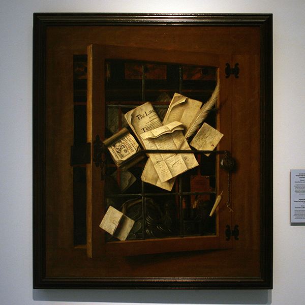 Cornelis Gijsbrechts - Trompe-l'oeil met Geopende Muurkast - Olieverf op doek, 1665