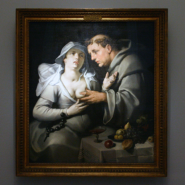 Cornelis van Haarlem - De Monnik en de Non - Olieverf op canvas 1591