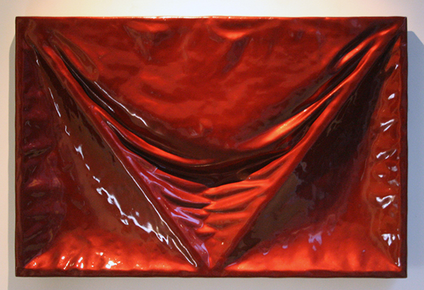Derek van der Vinne - Untitled (Red) - 80x120x10cm Glasvezel, polyesther en autolak