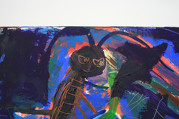 Derk Thijs - Blue - 66x41cm Acrylverf en olieverf op multiplex (detail)