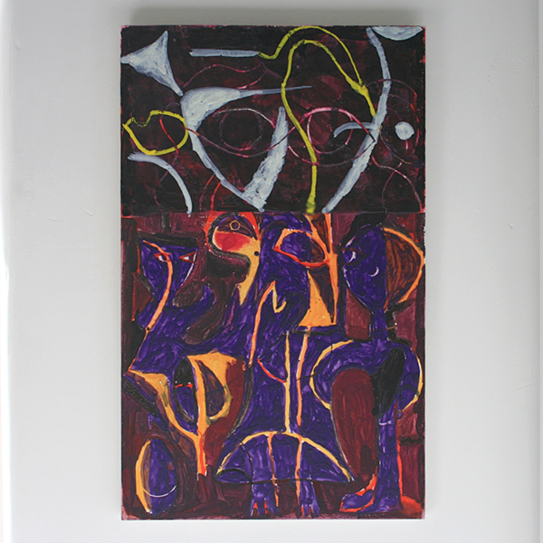 Derk Thijs - Geen Titel - 66x41cm Gouache en encaustiek op multiplex