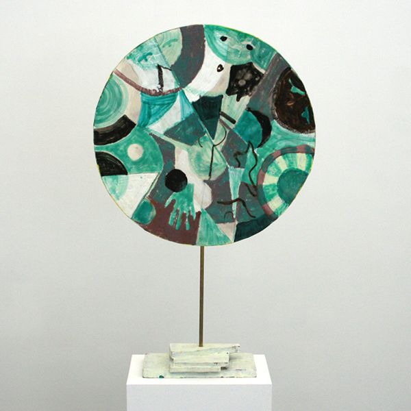 Derk Thijs - Green Kernel - 92x58x15cm Encaustiek op MDF en messing