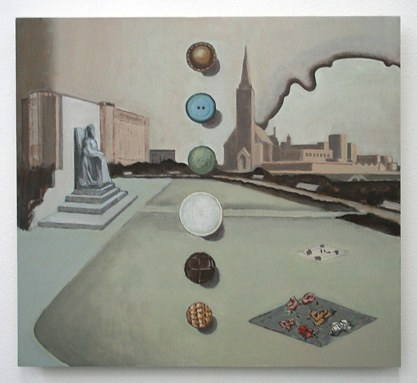 Diederik Gerlach - Wandeling, Brandes - 47x51cm Olieverf op paneel