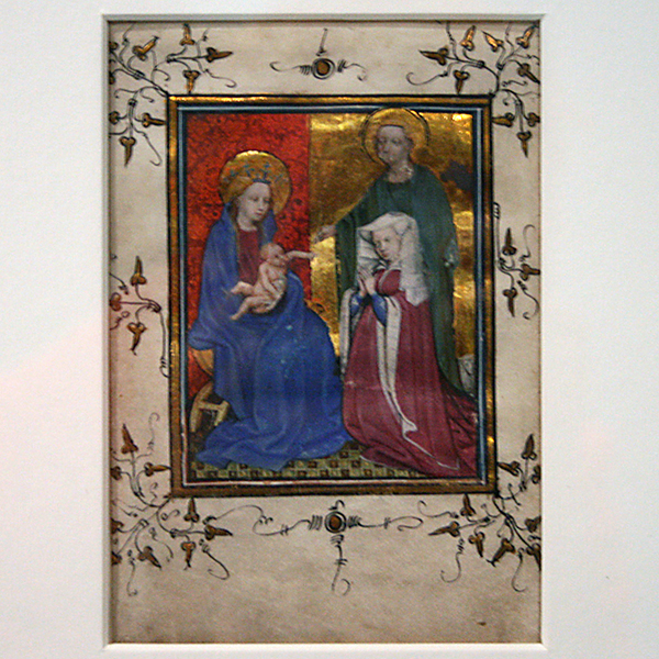 Doornik - Maria met kind, Stichteres en de heilige Agnes - Perkament Doornik - Maria met kind, Stichteres en de heilige Agnes - Perkament