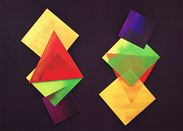 Dorothea Rockburne - Mozart and Mozart Upside Down and Backward - Olieverf op shaped canvas (1985)