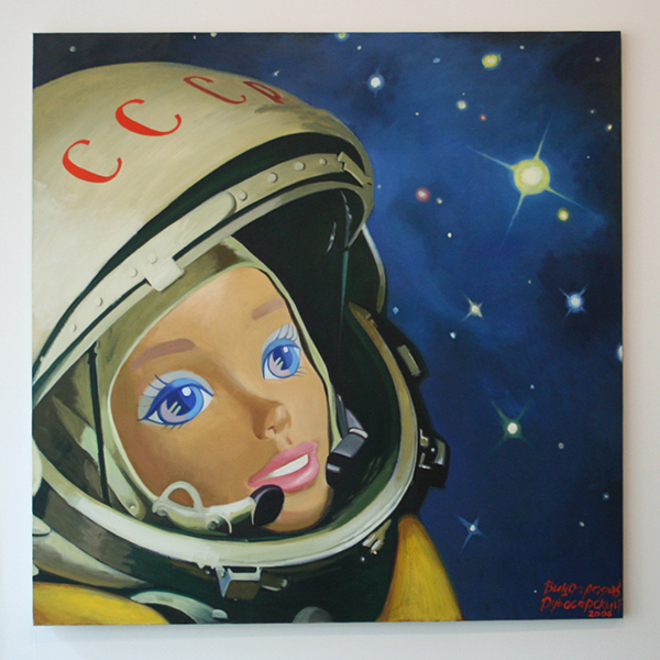 Dubossarsky & Vinogradov - Cosmonaut No 1 - 195x195cm Olieverf op doek
