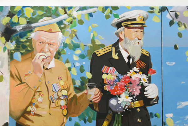 Dubossarsky & Vinogradov - For Valour - 195x3045cm (21 delen) Olieverf op doek (detail)