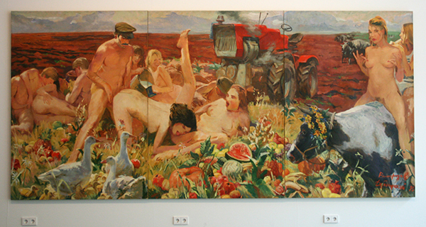Dubossarsky & Vinogradov - Harvest Festival - 200x450cm (3 delen) Olieverf op doek