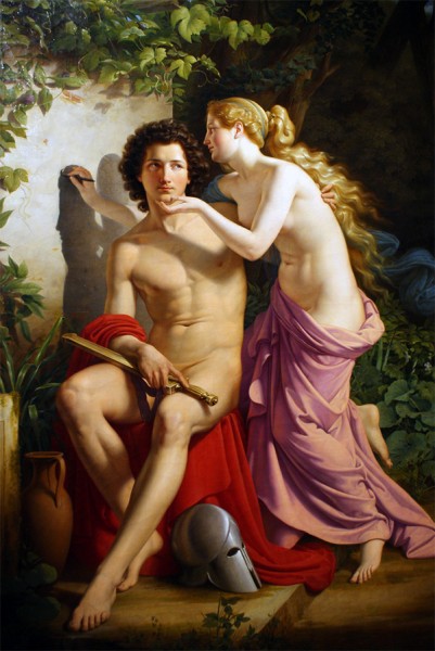 Eduard Daege - The Origin of Painting - Olieverf op doek, 1832